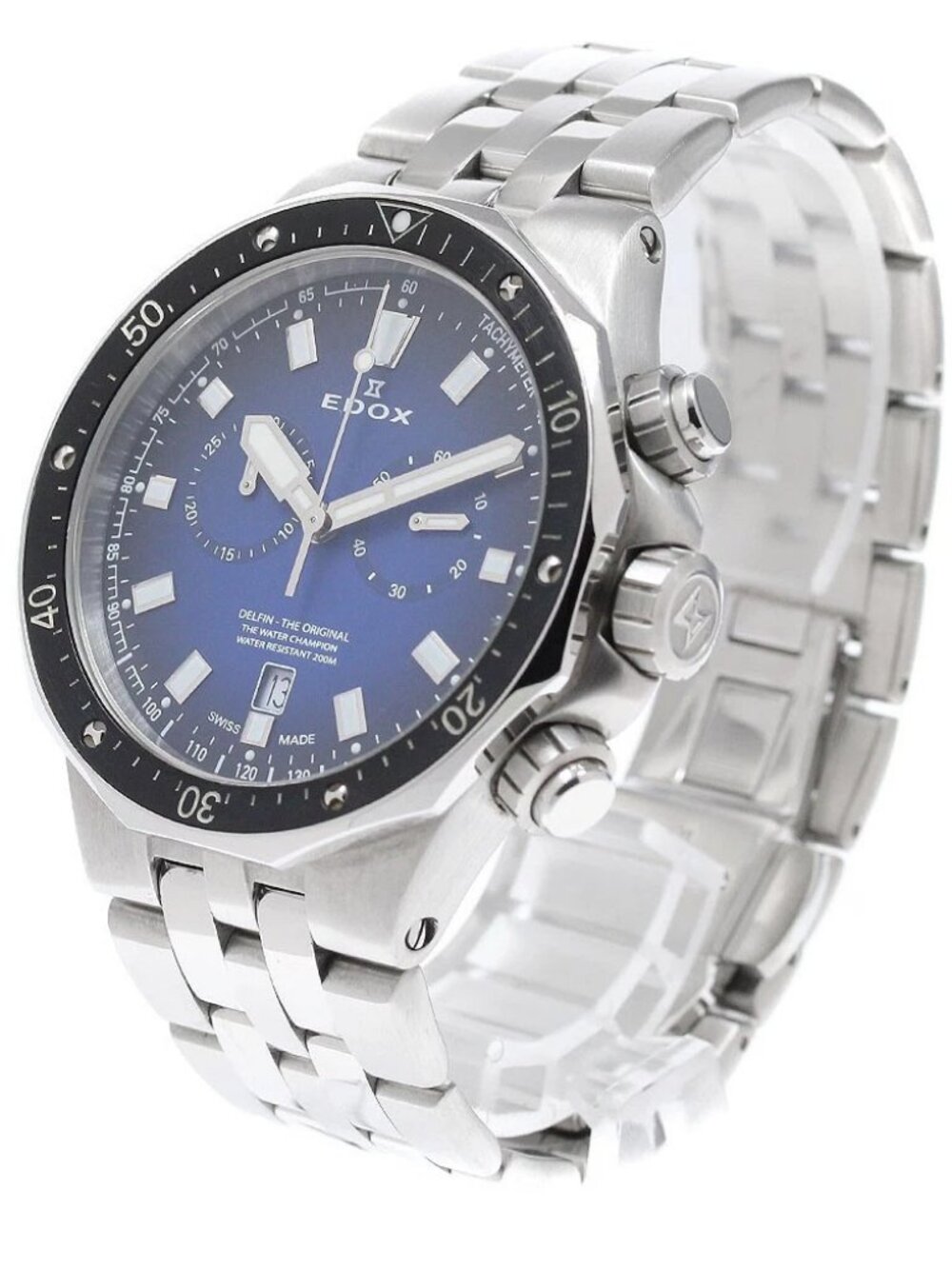 EDOX Delfin original chronograph 10109 Date blue Dial Quartz Men's Watch_957322